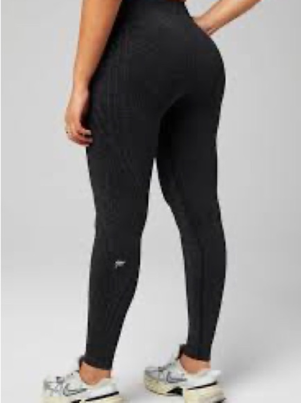 Fabletics Black High-Waisted Textured Leggings